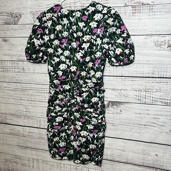 Veronica Beard Janis Floral Ruched Dress Size 4 - Picture 14 of 16
